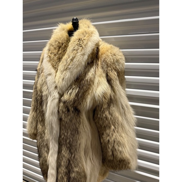 Vintage Tibor Furs Genuine Fur Coat Brown Tan Shawl Collar Mid Length Womens M - Picture 3 of 8